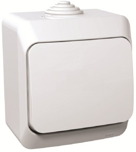 Переключатель накладной Systeme Electric Этюд 1-кл. проходной IP44 белый  картинка